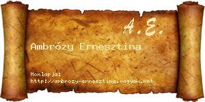 Ambrózy Ernesztina névjegykártya